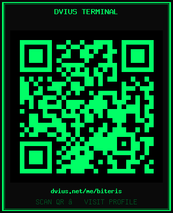 DVIUS Terminal QR Code for biteris
