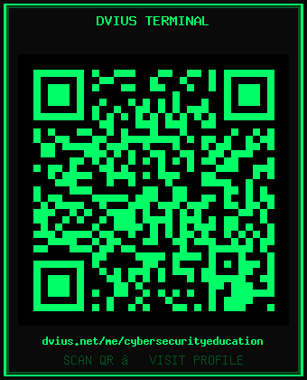 DVIUS Terminal QR Code for cybersecurityeducation