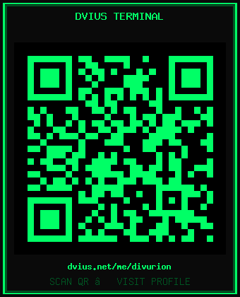 DVIUS Terminal QR Code for divurion