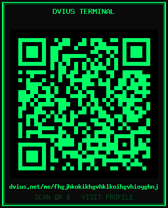 DVIUS Terminal QR Code for fhgjhkokikhgvhklkoihgvhioyghnj