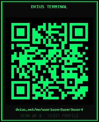 DVIUS Terminal QR Code for user1user2user3user4